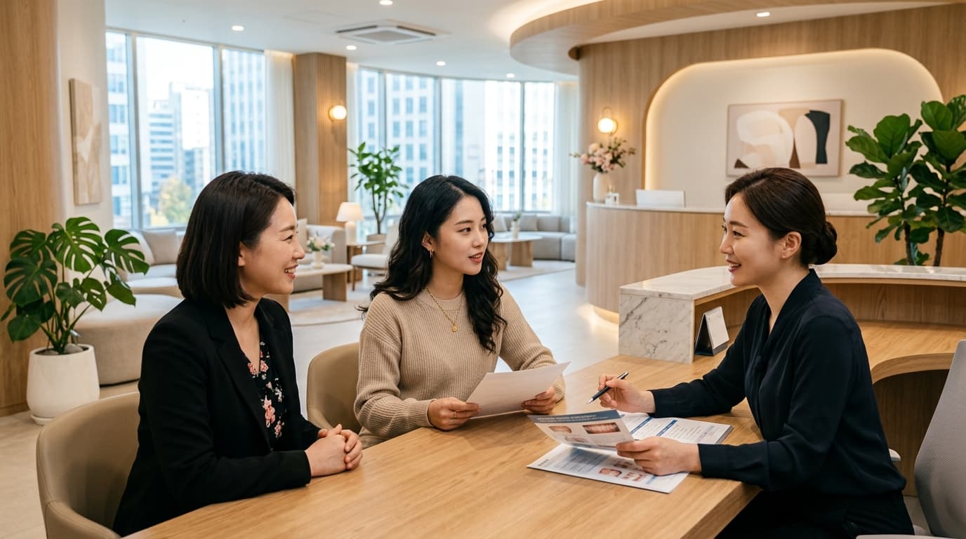 台灣女生在首爾江南牙齒矯正診所與韓國醫師及中文翻譯諮詢